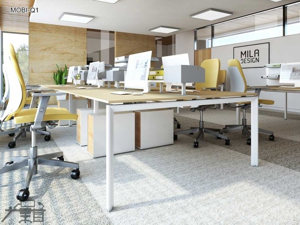 Birou operational MOBI-Q1 picioare metalice blat din PAL 1200x600mm
