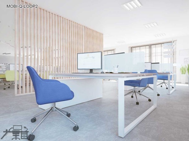 Birou operational MOBI-Q-LOOP2 picioare metalice 1200x600mm