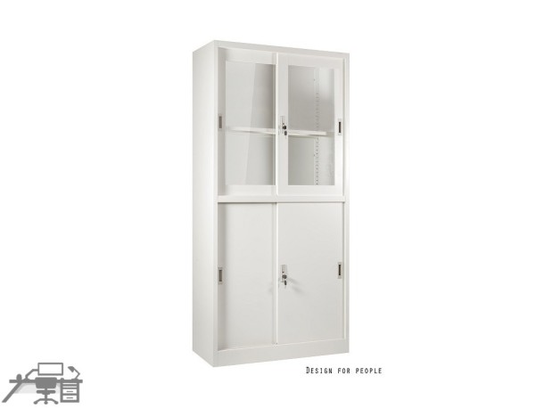Dulap metalic 2 compartimente, fronturi din sticla, XD-015