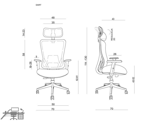 Scaun ergonomic operational DART GR021H