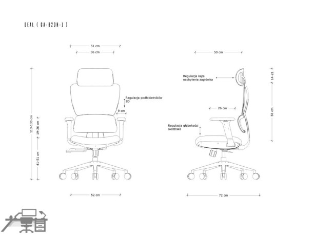 Scaun ergonomic operațional DEAL