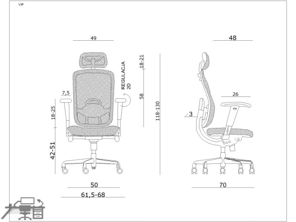 Scaun ergonomic operational VIP W-80