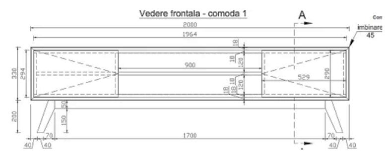 Comoda SUNNY dimensiuni si cote